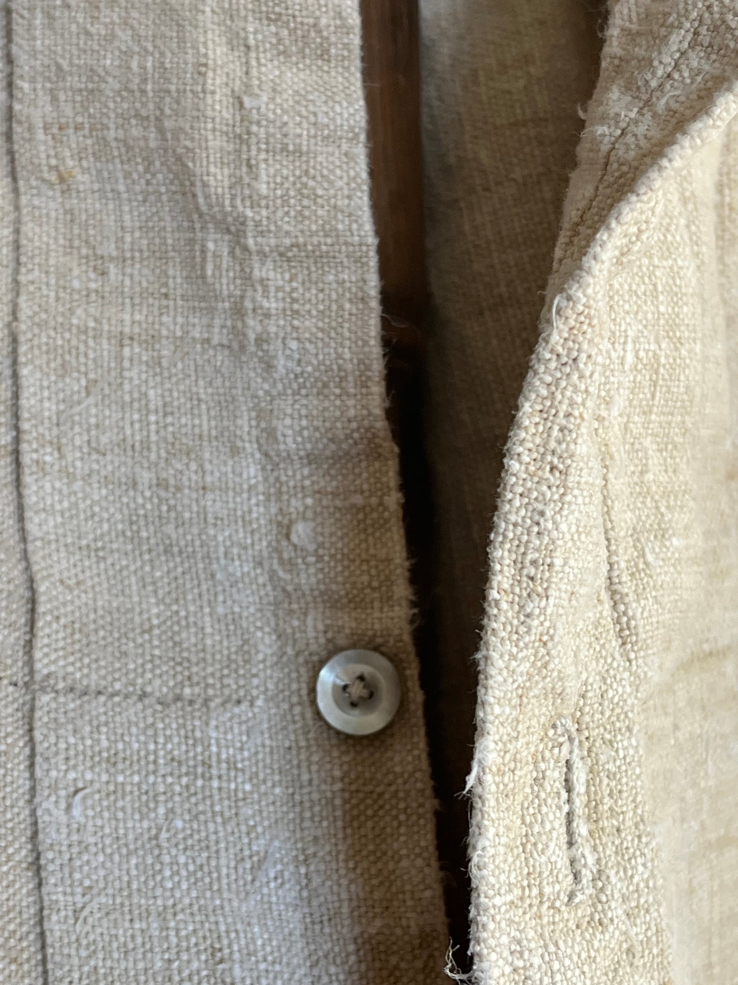 Schweres altes französisches Hemd Tunika aus Hanfstoff