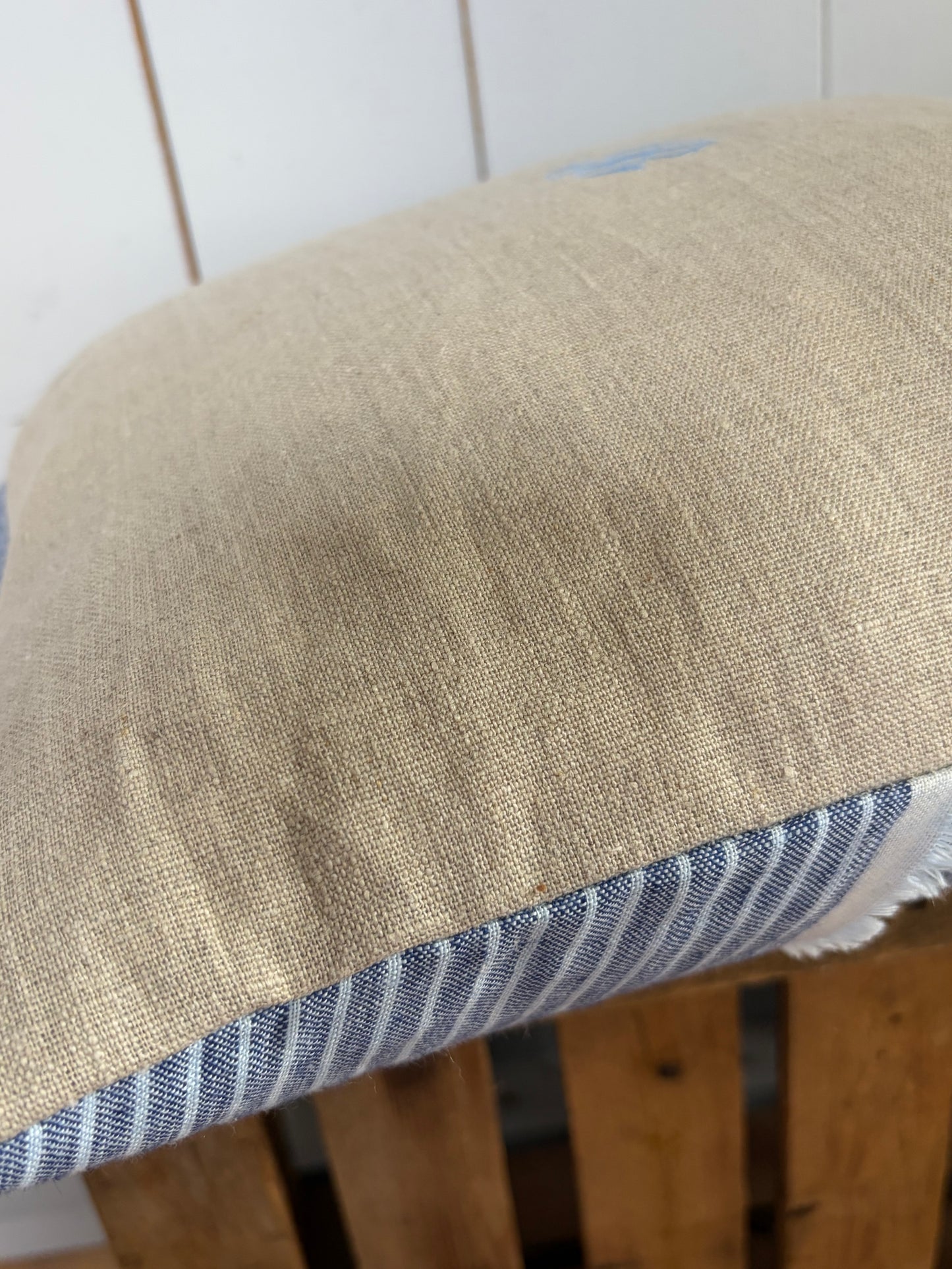 Kissenbezug washed Leinen mit Monogramm B