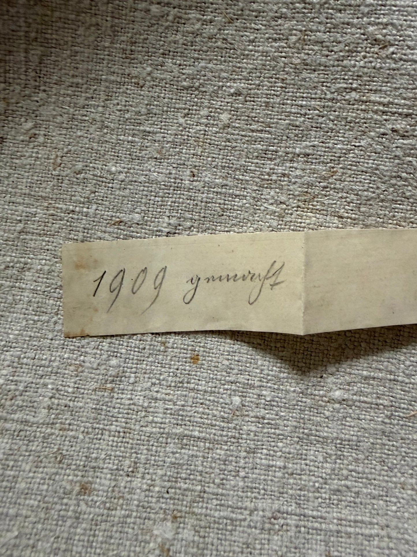 Ausgezeichnetes Leinen von 1909 - kräftig, sauber - Meterware