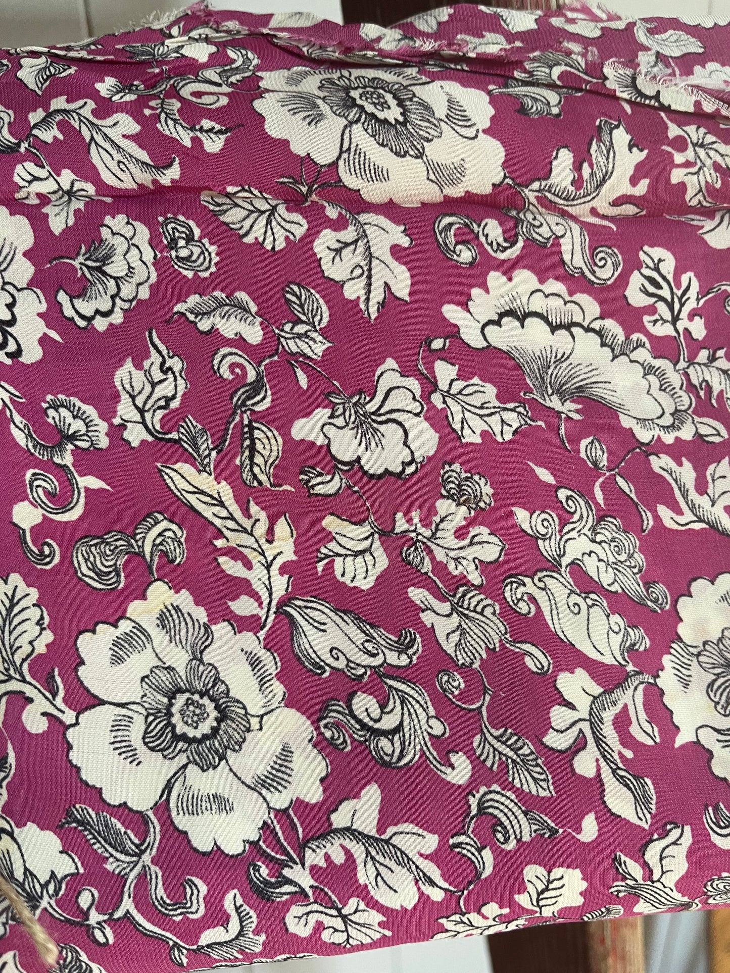 3,15 Meter Vintage Seide floral bedruckt