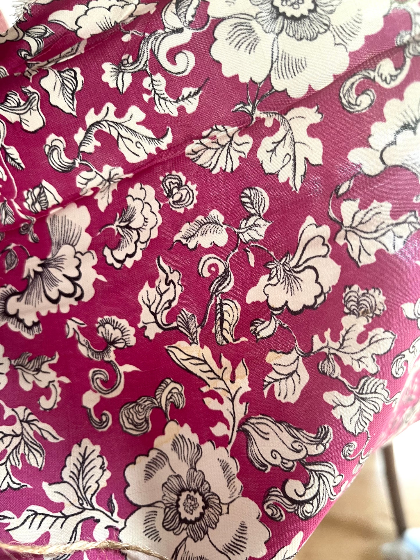 3,15 Meter Vintage Seide floral bedruckt