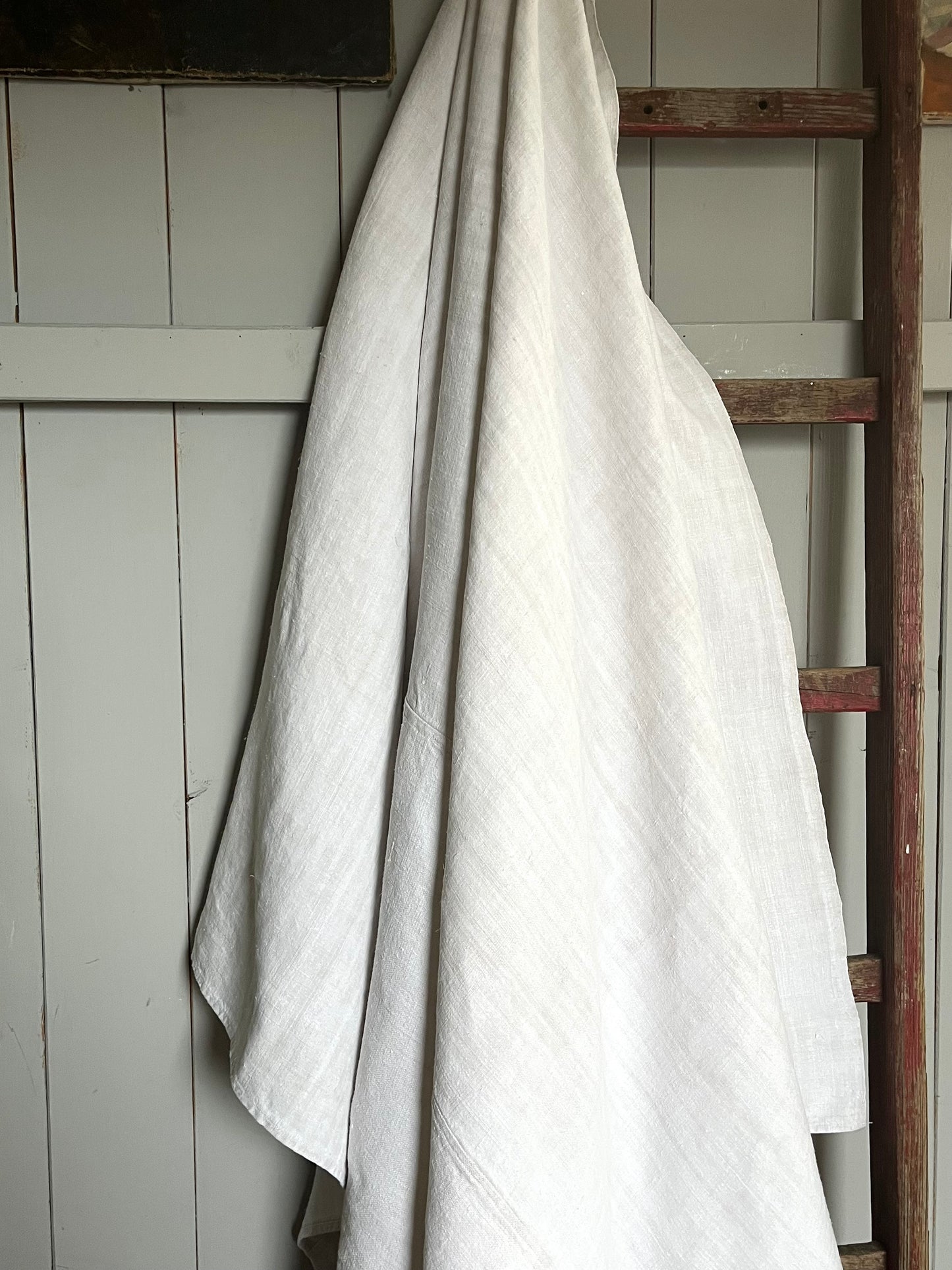 Original Bauernleinen Decke um 1890 - für Tisch oder als Überwurf - 1,2 Kilo