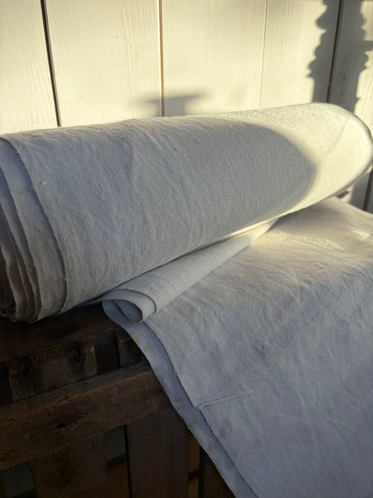 9,7 Meter antikes, handgewebtes Leinen um 1900 fein
