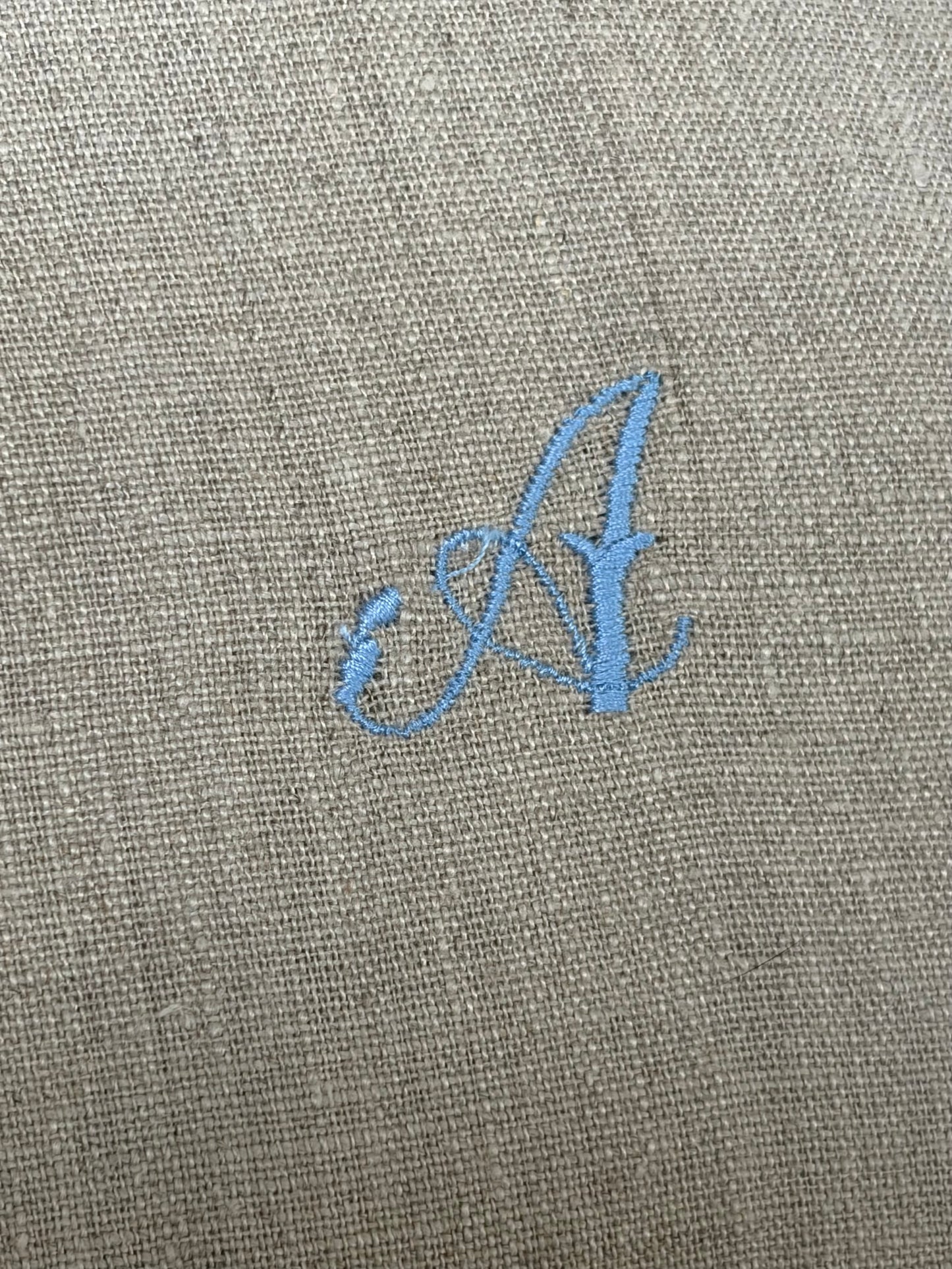 Kissenbezug washed Leinen mit Monogramm A