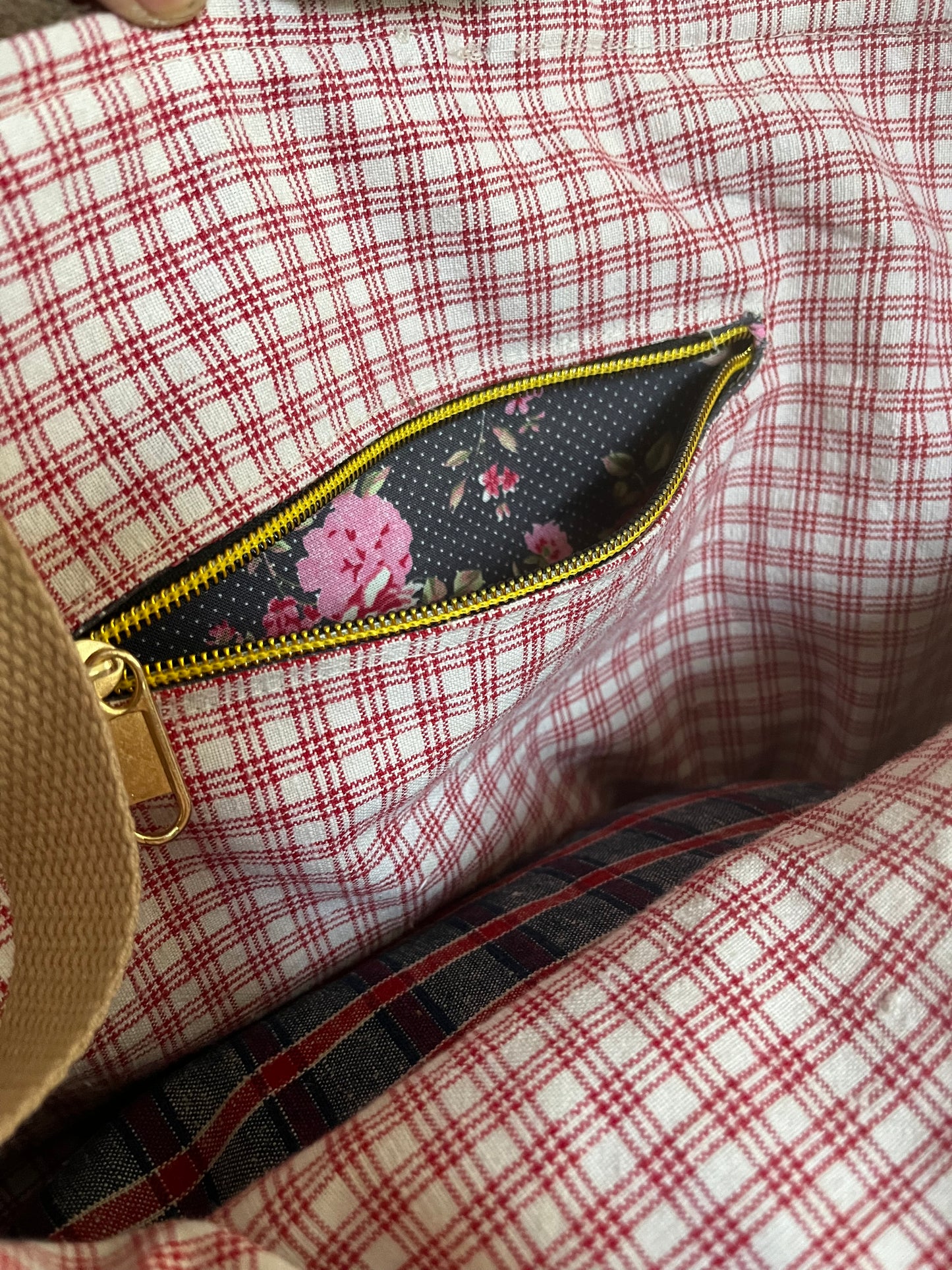 Tasche Shopper mit Streifen aus Kornsack