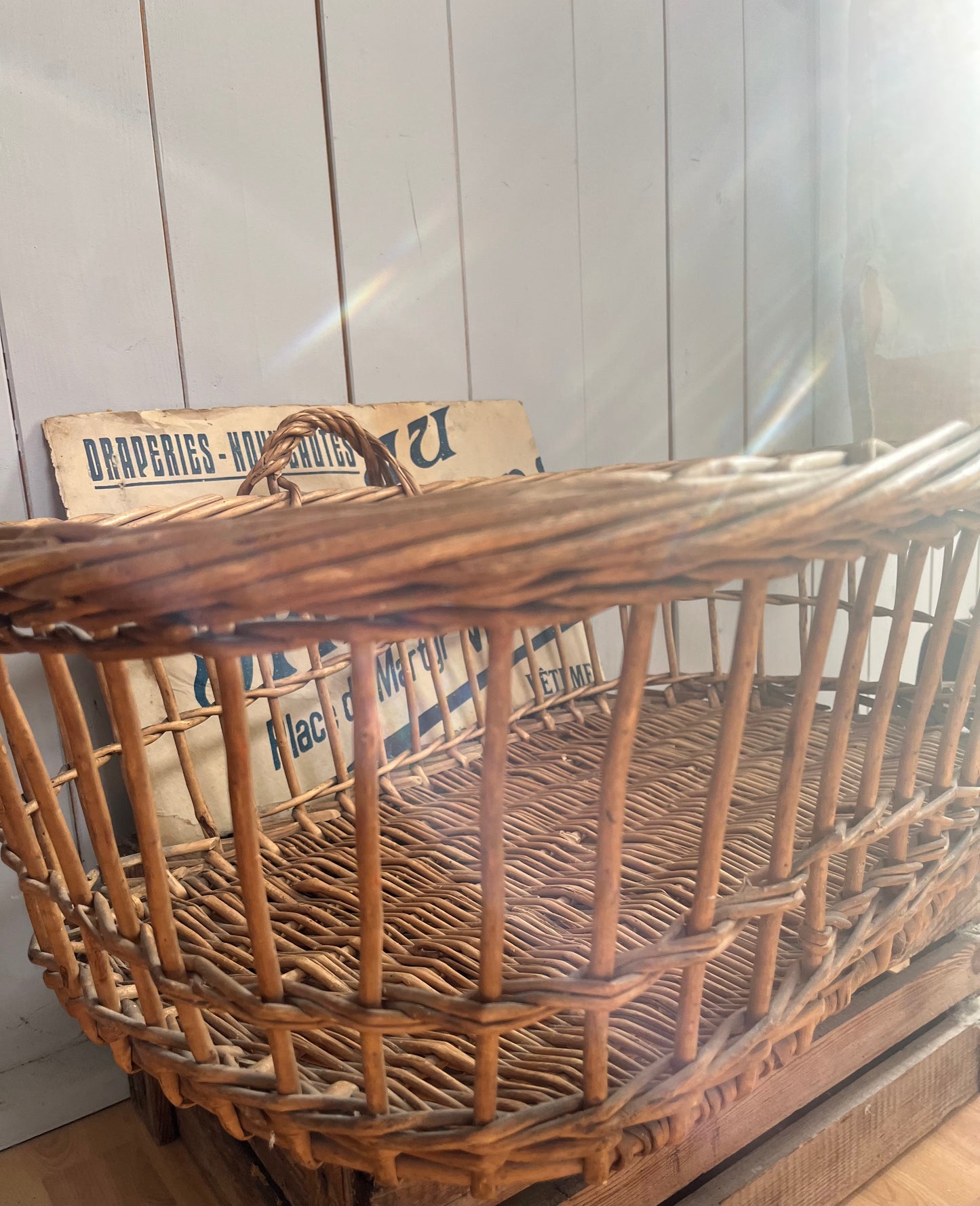 Großer vintage Wäschekorb aus Belgien