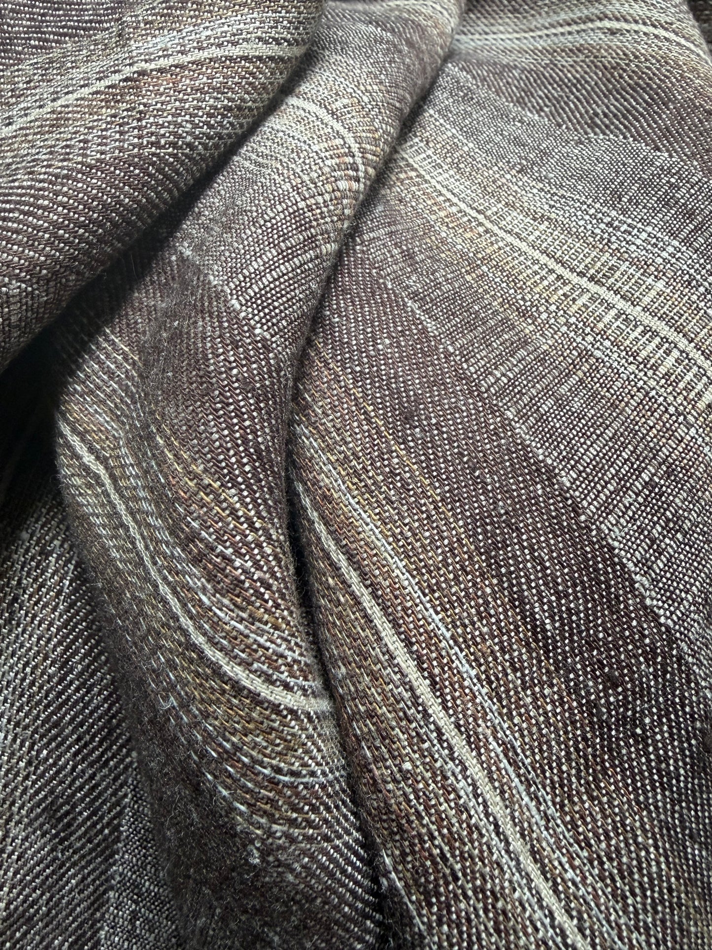 1,15 x 1,6  Meter fantastisches washed Leinen in Braunmelange