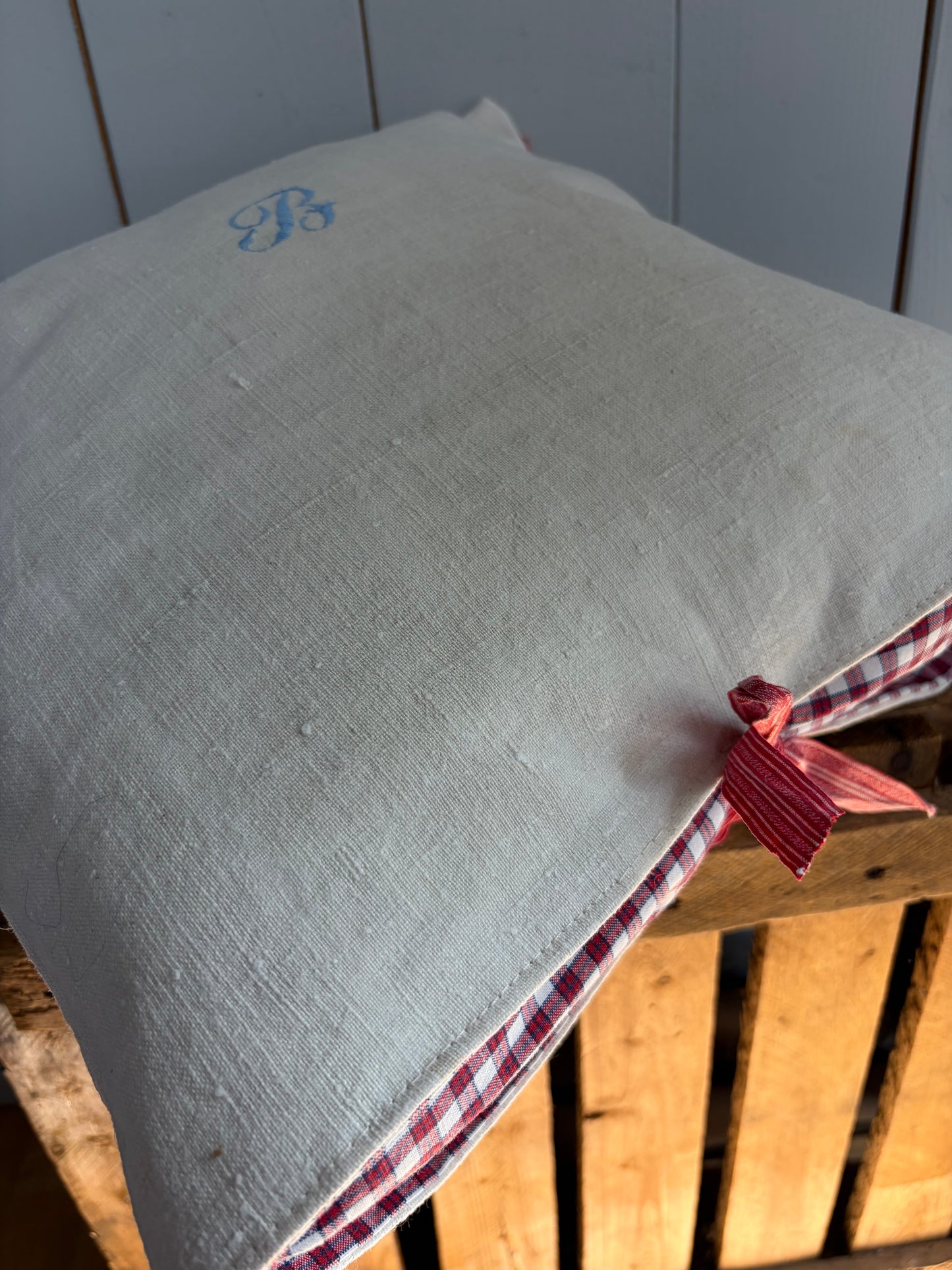 Kissenbezug Leinen mit Monogramm B