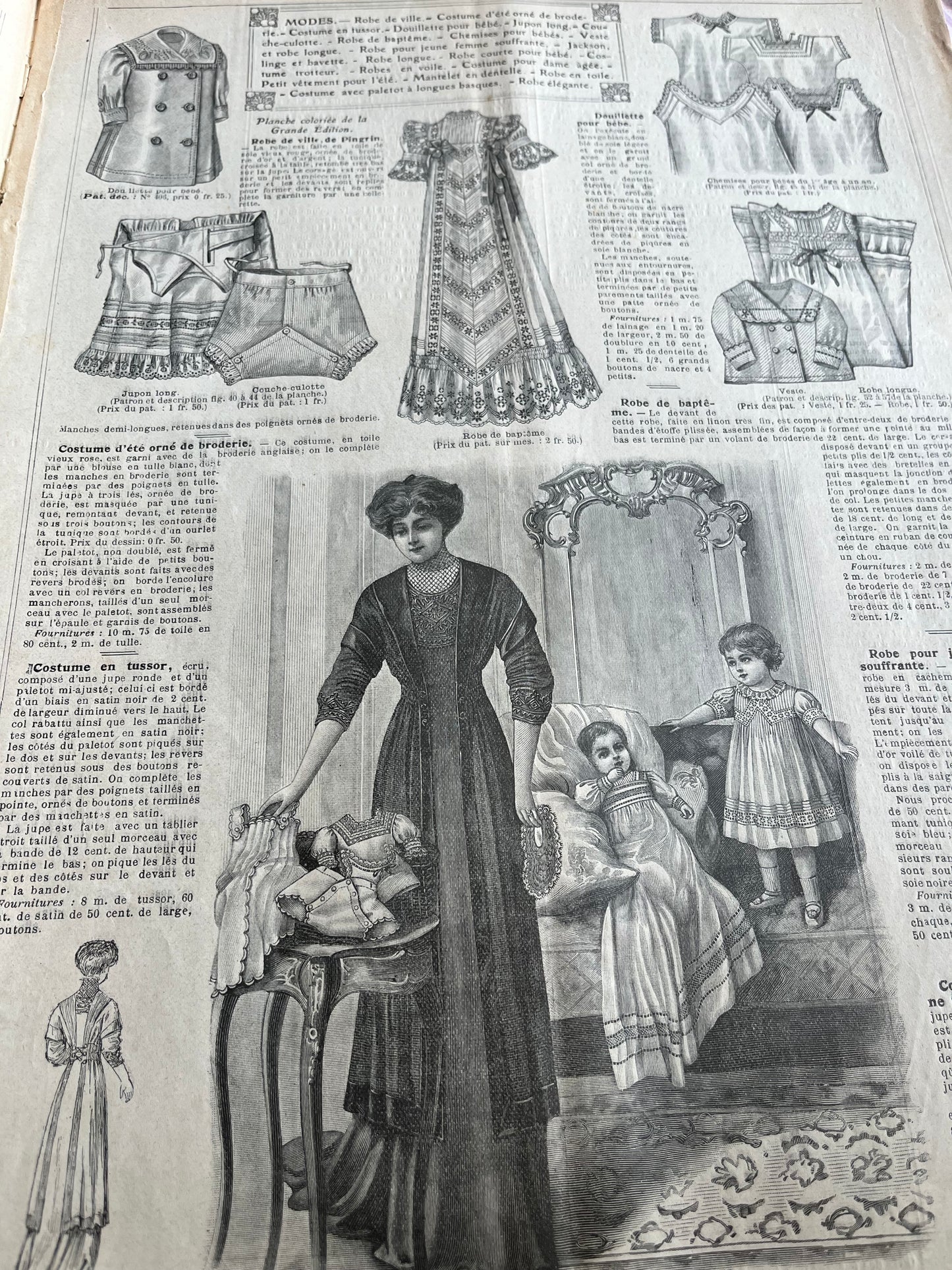 1910: 3 x über 100 Jahre alte Mode und Handarbeitshefte „La Mode Ilusstree“