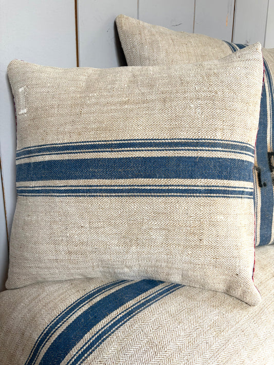 Very Vintage Kissenbezug aus altem Leinensack 40 x 40