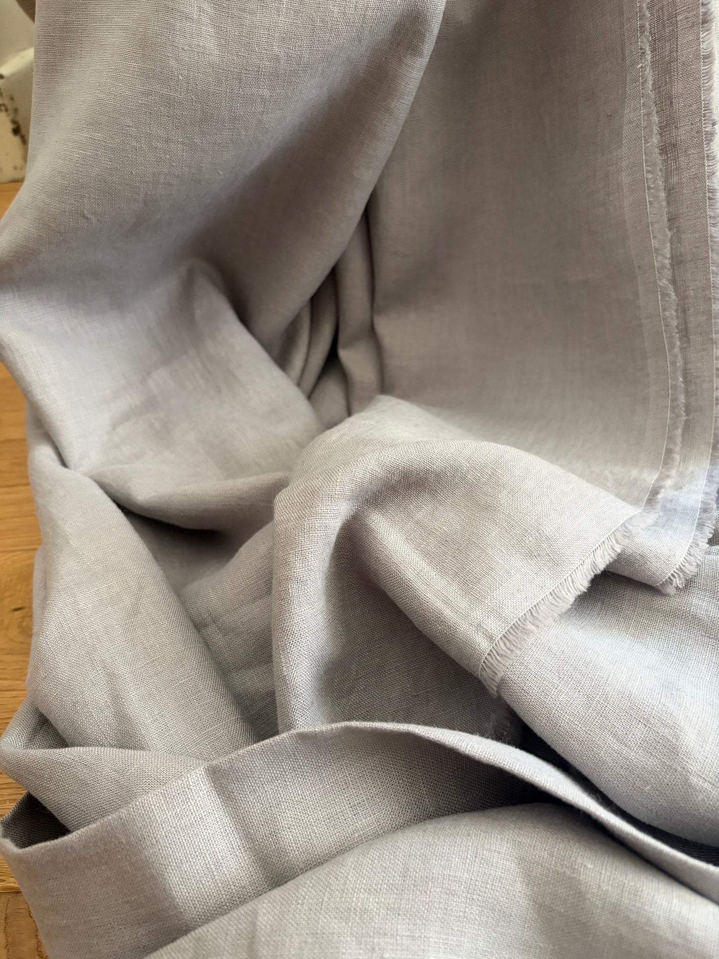 Washed Leinen in zart Grau 7 x 145
