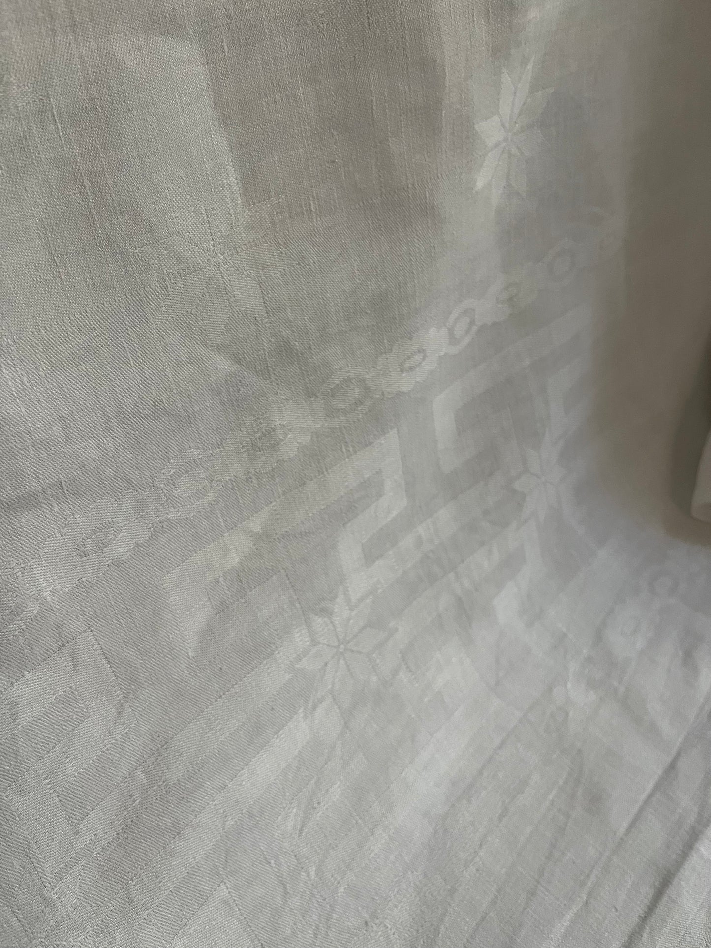 XXL Damast Leinen Tafeltuch 335 x 155 Monogramm