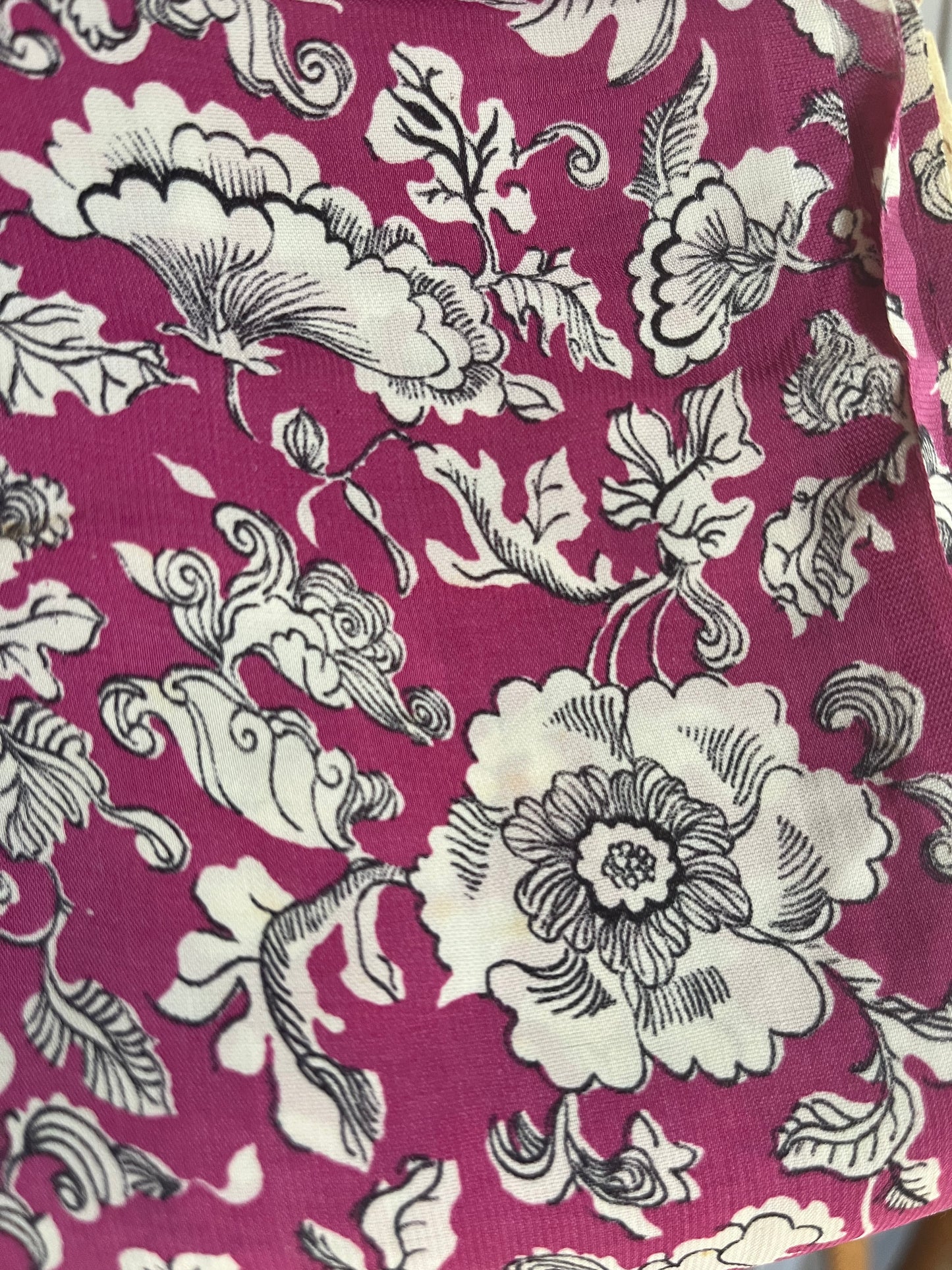 3,15 Meter Vintage Seide floral bedruckt