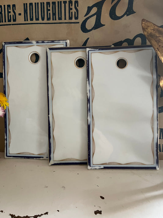3 Art Deco Keramik Frühstücksbrettchen aus Frankreich