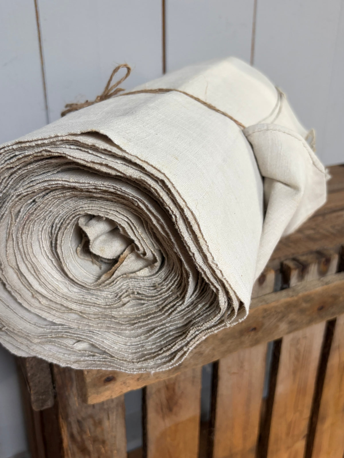 Wunderbar erhaltene 11 Meter Leinen handgewebt Anfang 1900 - 2,2 Kilo