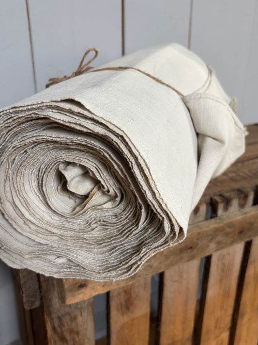 Wunderbar erhaltene 11 Meter Leinen handgewebt Anfang 1900 - 2,2 Kilo