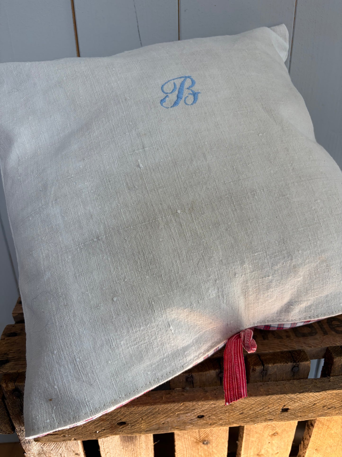 Kissenbezug Leinen mit Monogramm B