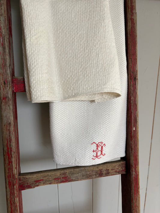 2 XL Klassiker Leinen Tücher mit Waffelmuster