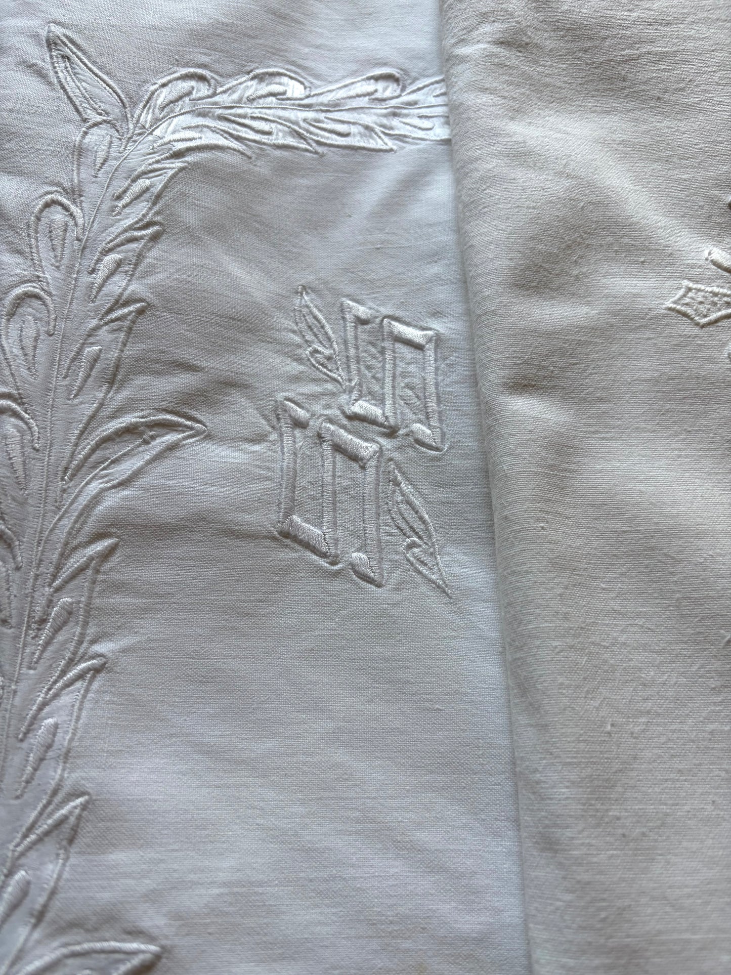Set 3 große französische Kissen Stickerei Monogramm