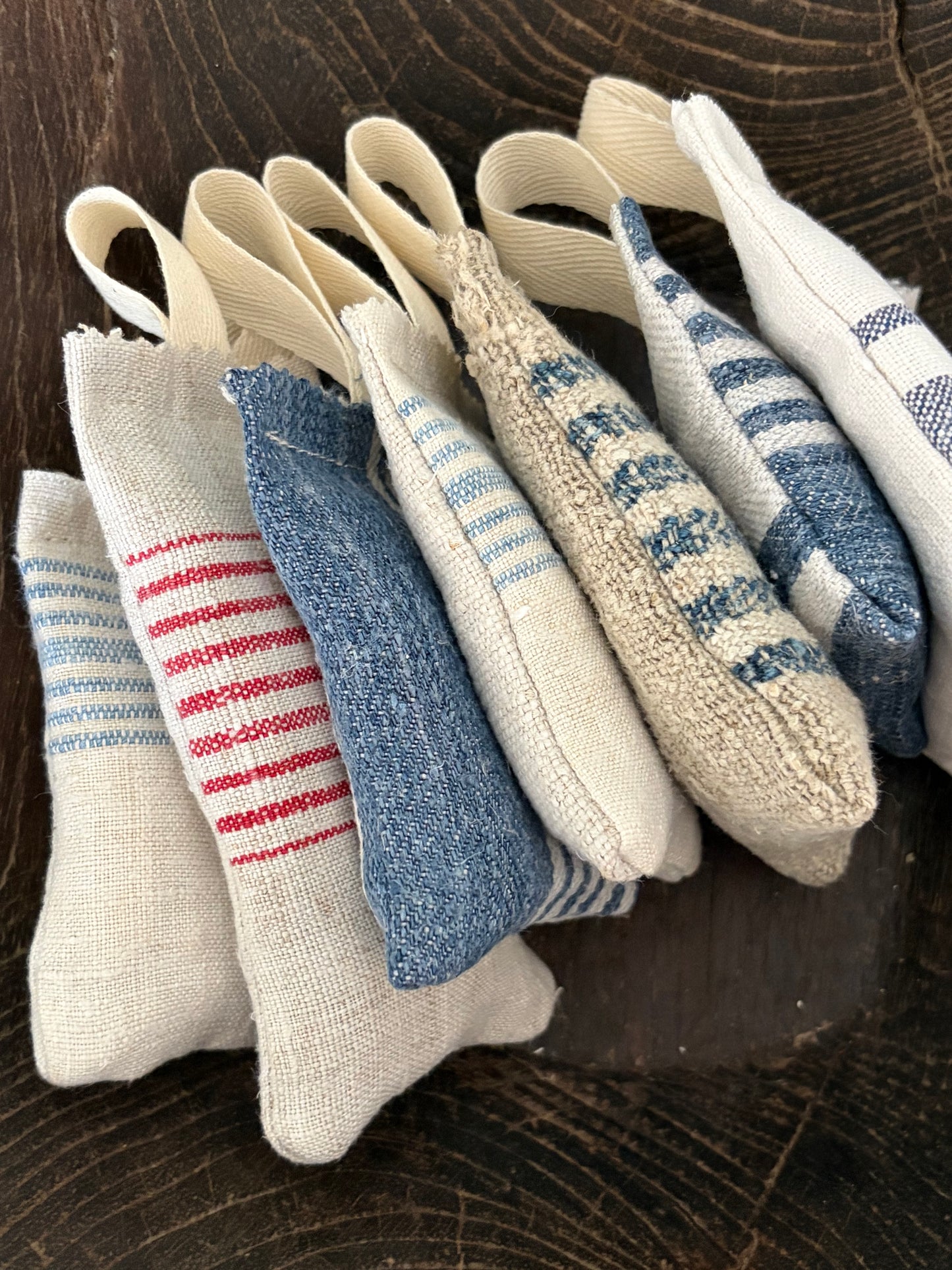 Großes Paket: 7 Duftkissen in vintage Leinen