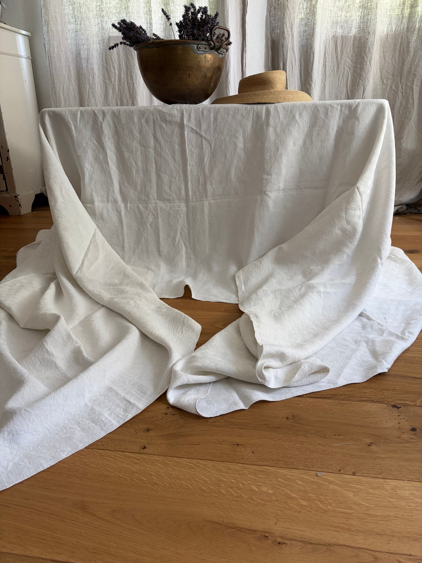XXL französische vintage Leinendecke top 1,9 x 4,15