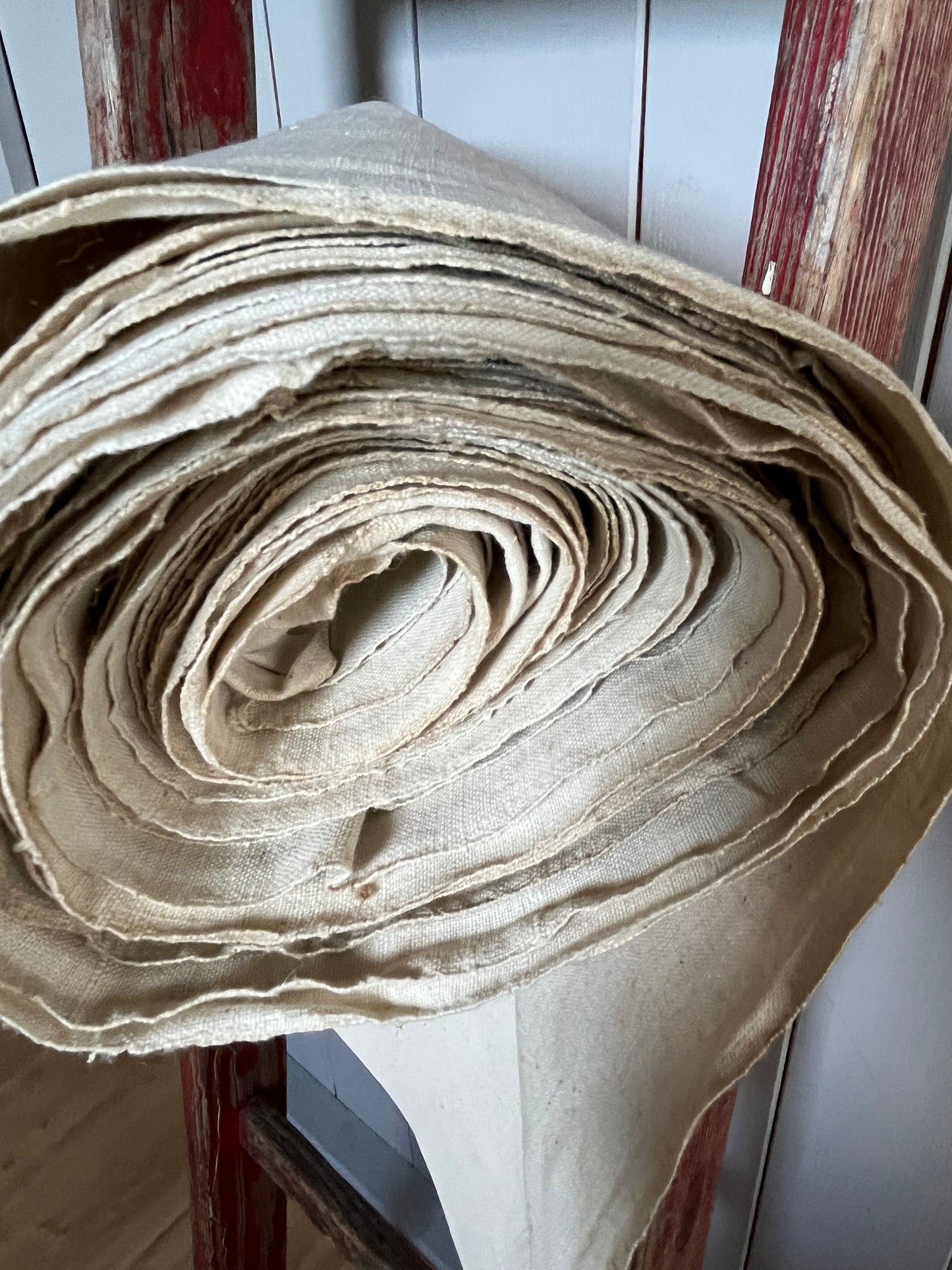 11 Meter altes Leinen, kräftig, Bauernleinen sauber