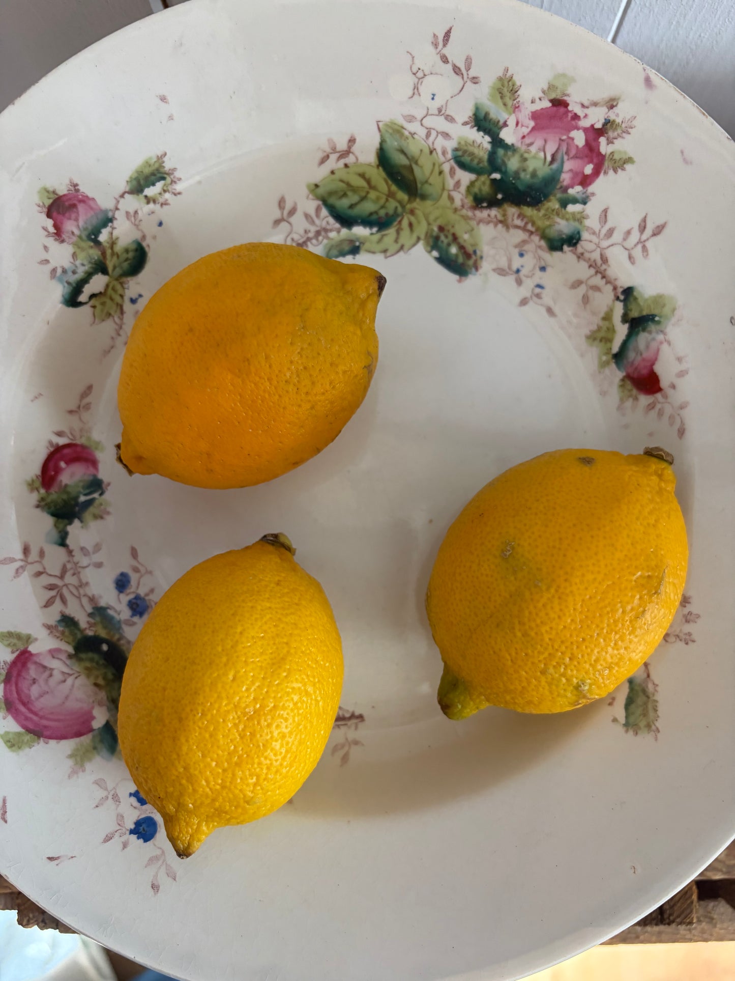 3 vintage belgische Teller mit Blumendekor