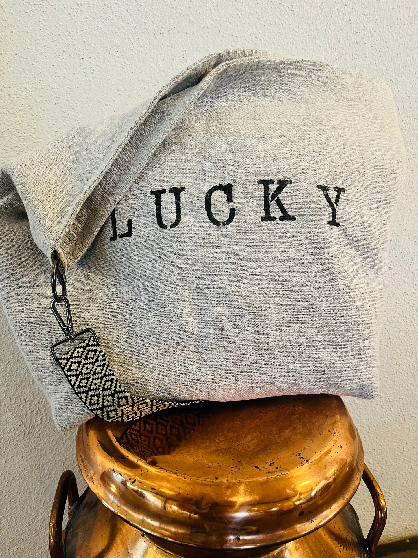 Lucky Tasche Shopper aus altem Bauernleinen