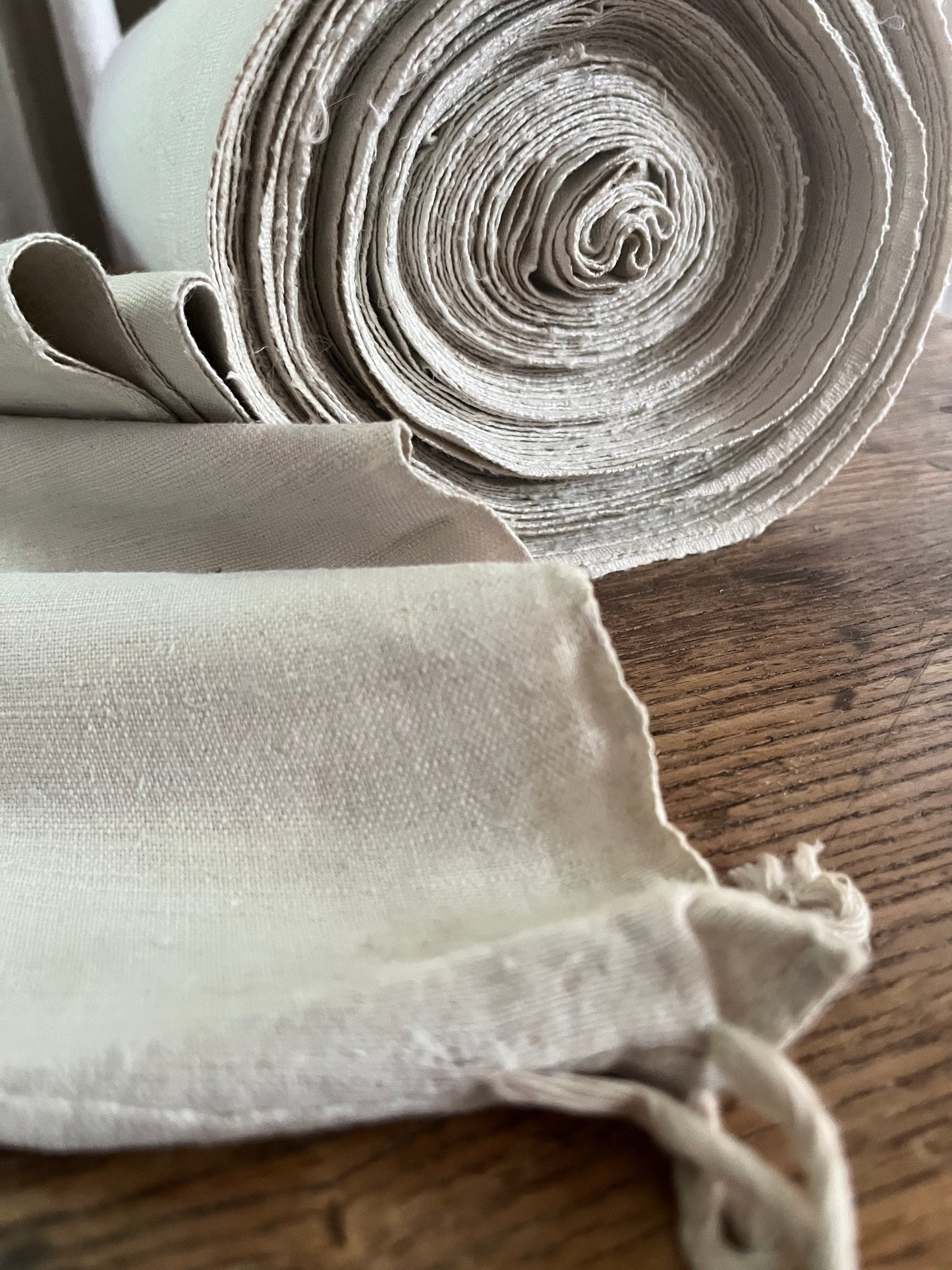 Top antikes Leinen: 13 Meter, sauber und fein gewebt - 2,4 Kilo