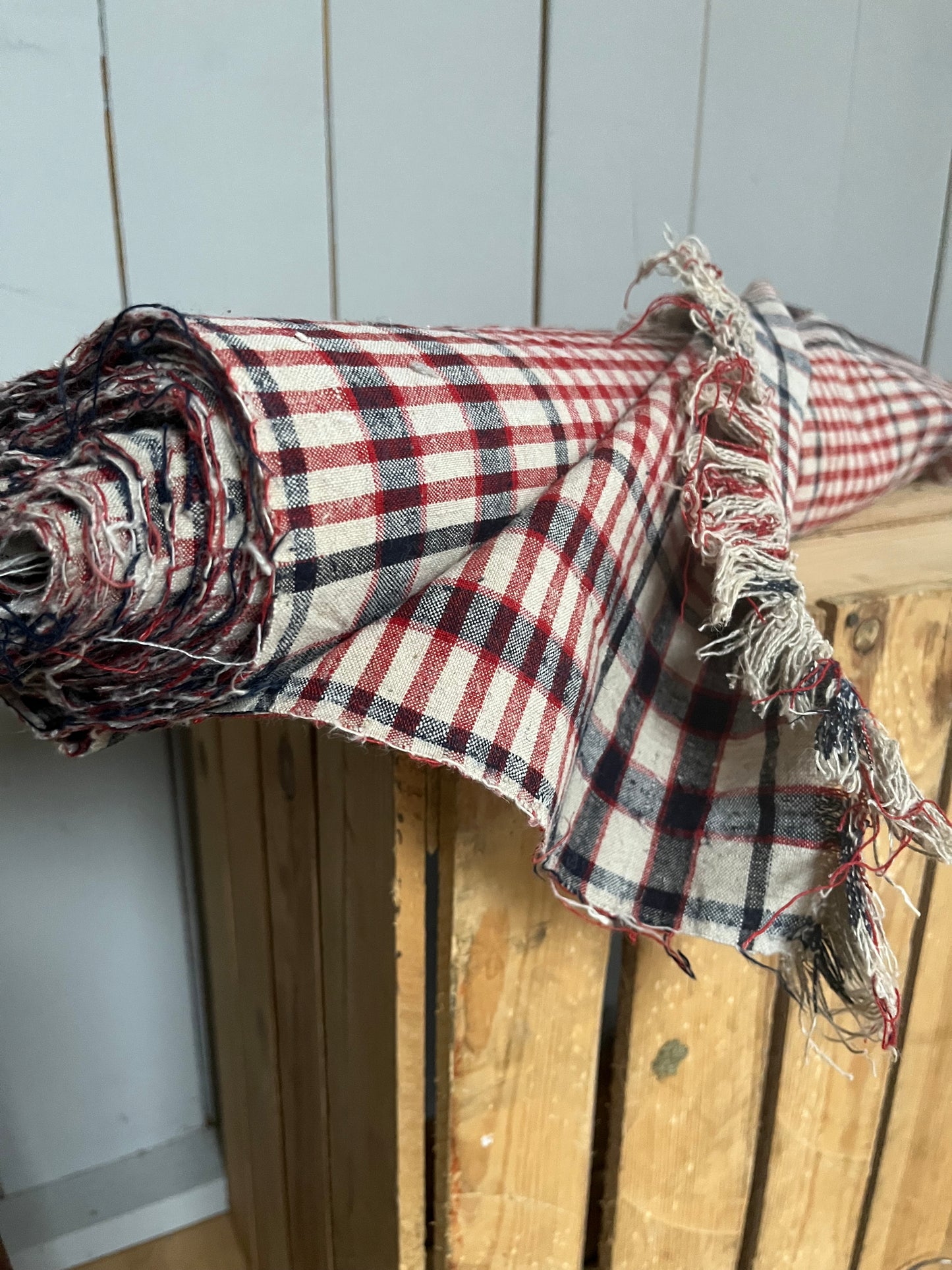 Außergewöhnlich schönes Karoleinen: 5 x 0,75 Meter