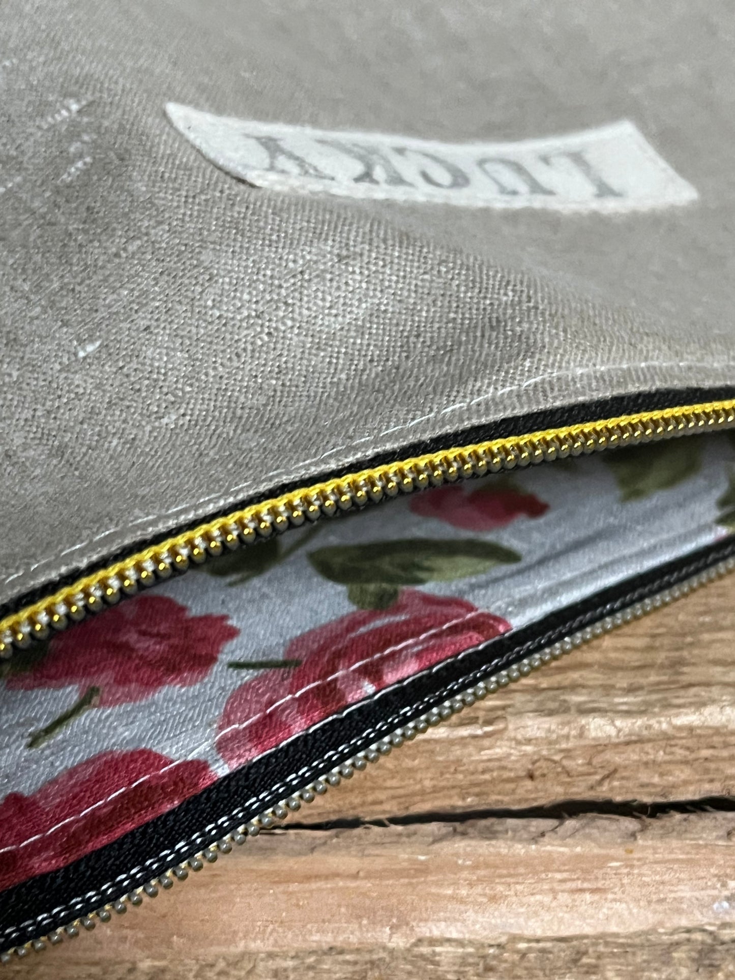 Kosmetiktasche aus altem Leinen - kleiner Shopper