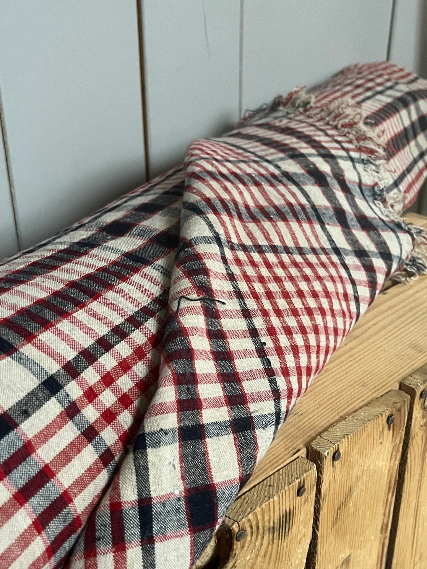 Außergewöhnlich schönes Karoleinen: 5 x 0,75 Meter