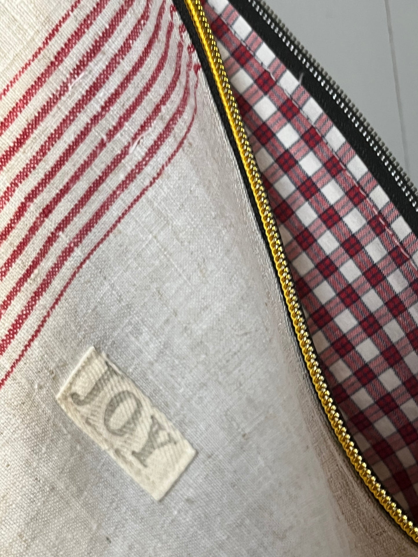 Kosmetiktasche aus altem Leinen - kleiner Shopper