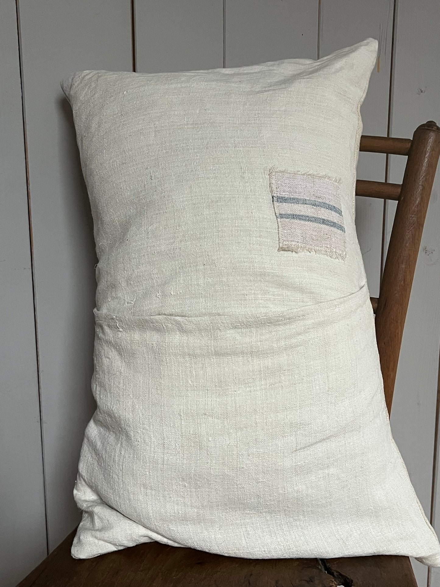 Very vintage Kissen aus antikem Leinen mit Aufschrift 60 × 40