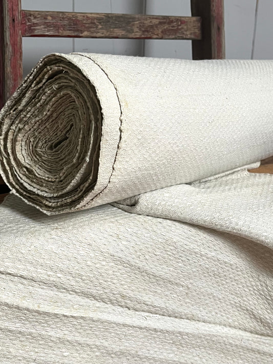 11,5 Meter sehr altes, kräftiges Leinen mit Wabenstruktur