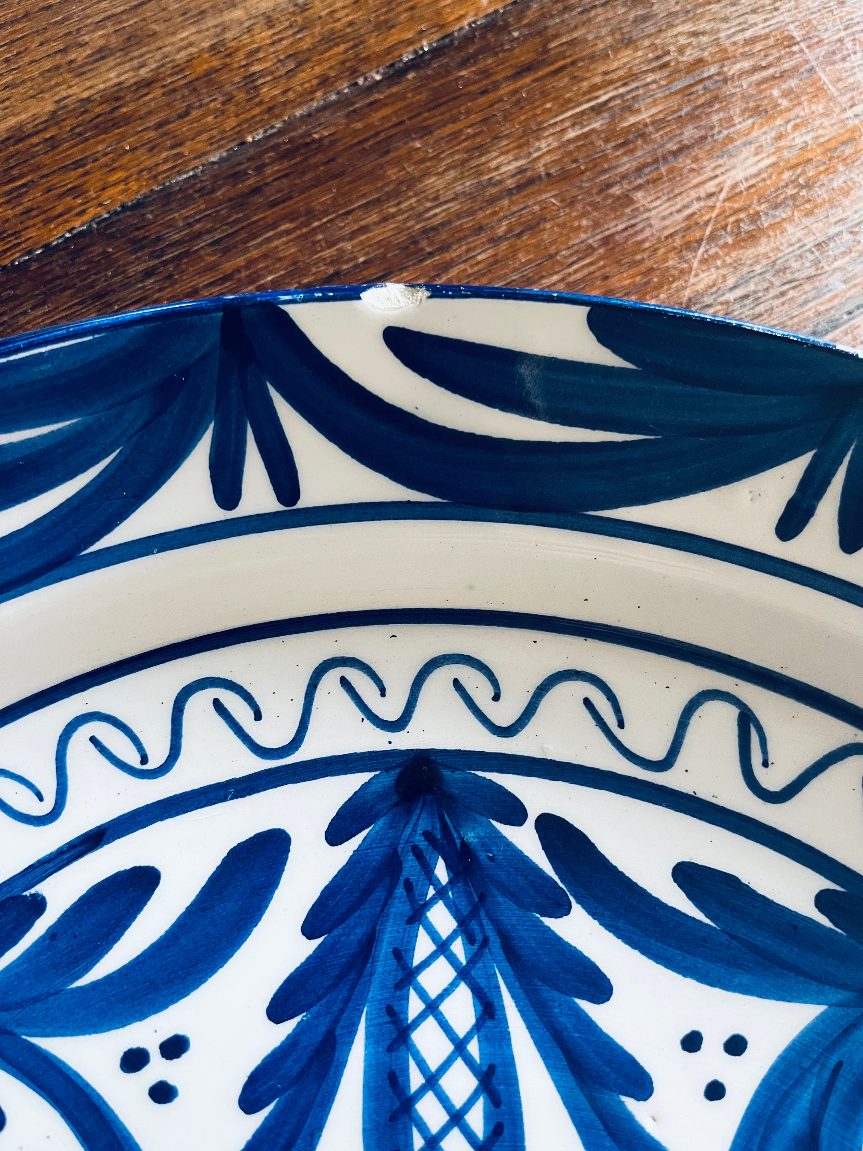 Große spanische Keramikschale Platte handbemalt