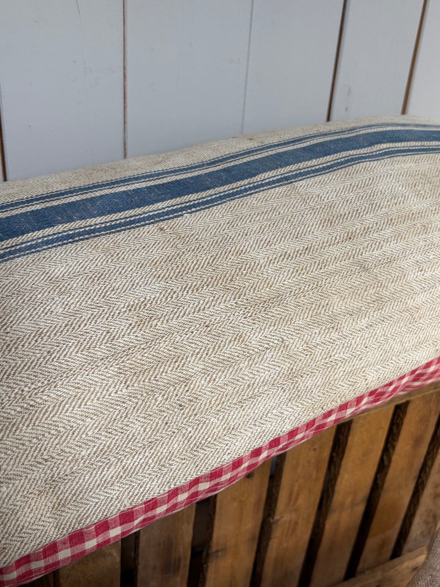 Very Vintage Kissenbezug aus altem Leinensack 80 x 40