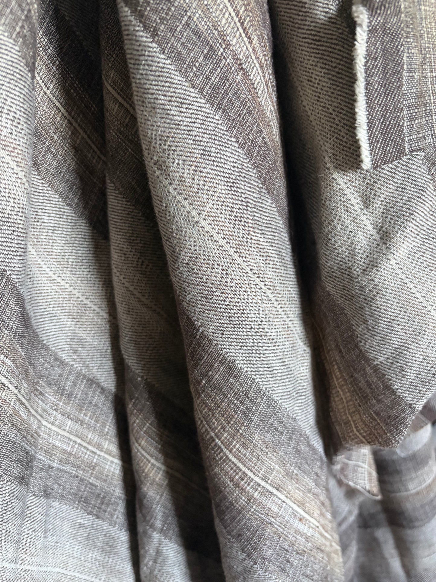 2,75 x 1,6  Meter fantastisches washed Leinen in Braunmelange