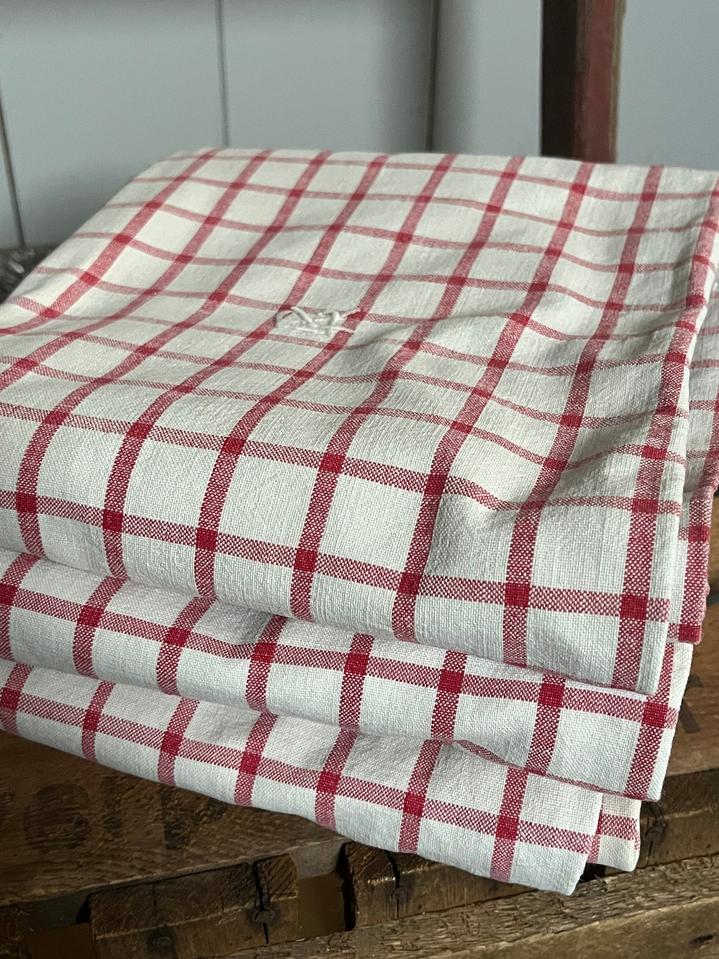 Großes und schweres Bauernleinen Kissen 75 x 70