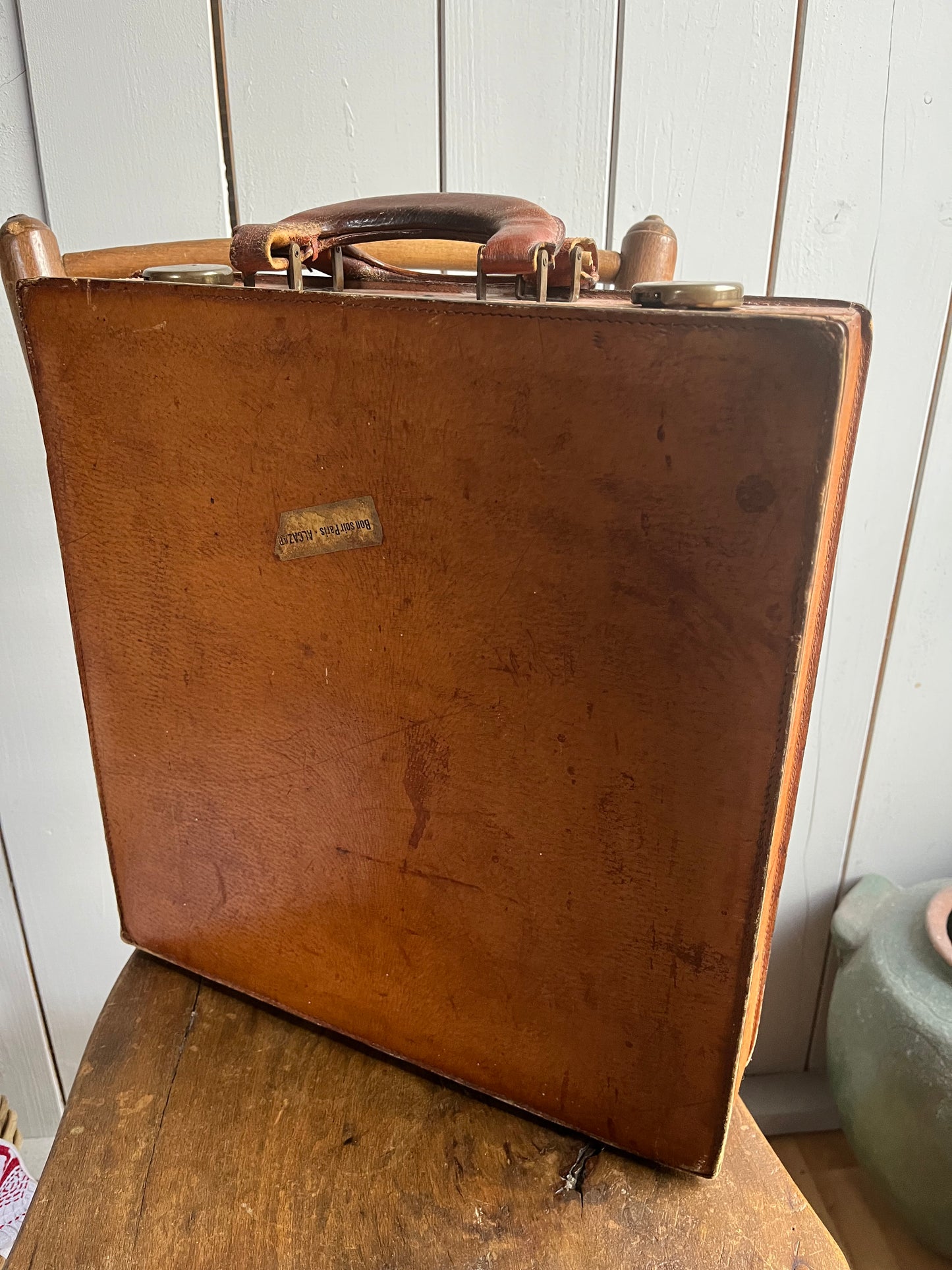 Super Vintage Leder Koffer um 1900 aus Frankreich 2 Kilo