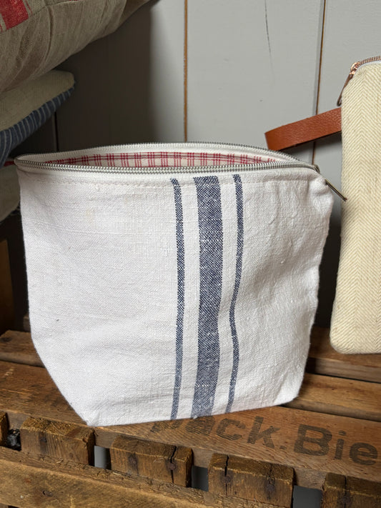 Kosmetiktasche aus altem Leinen - kleiner Shopper