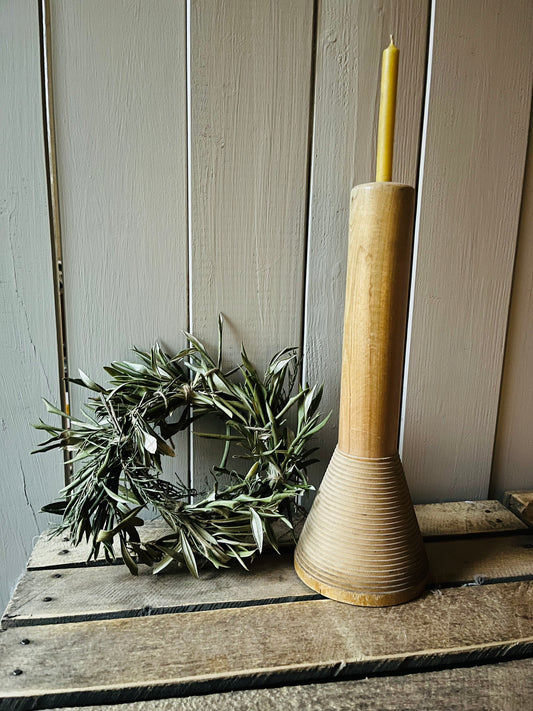 Alte französische große Spindel Garnspule aus der Knüpferei