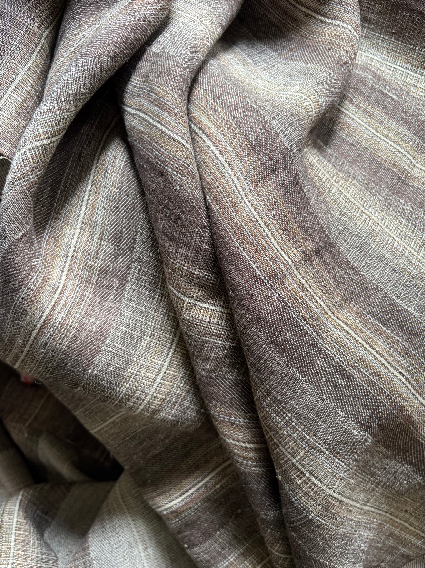1,15 x 1,6  Meter fantastisches washed Leinen in Braunmelange