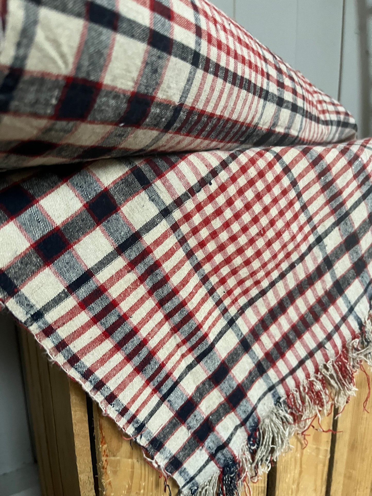 Außergewöhnlich schönes Karoleinen: 5 x 0,75 Meter