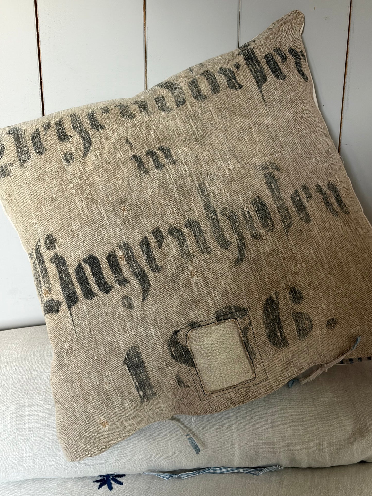Very Vintage Kissenbezug Leinen mit Aufschrift 50 x 50