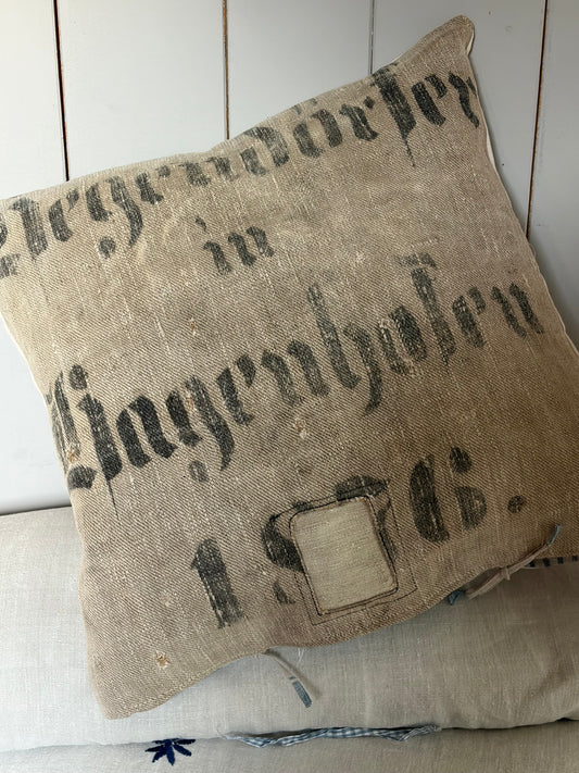 Very Vintage Kissenbezug Leinen mit Aufschrift 50 x 50