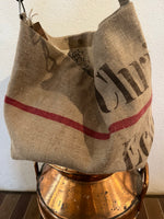 Load image into Gallery viewer, Müller Eck: Vintage Tasche Shopper aus altem Leinensack mit großer original Aufschrift von der Mühle
