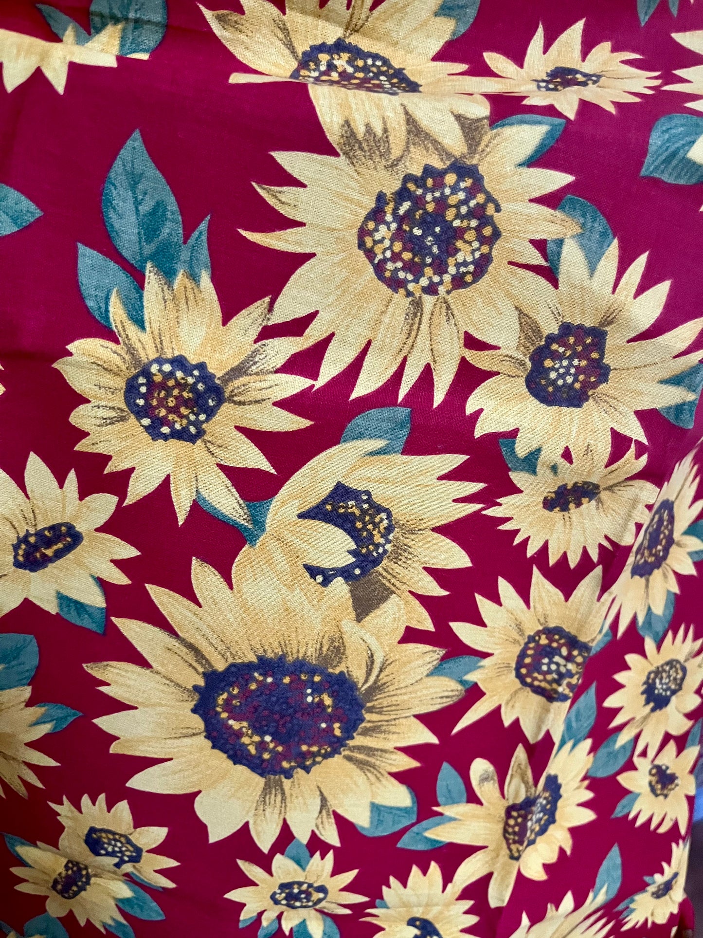 Sonnenblumen auf Baumwolle: 140 x 80 und 95 x 80