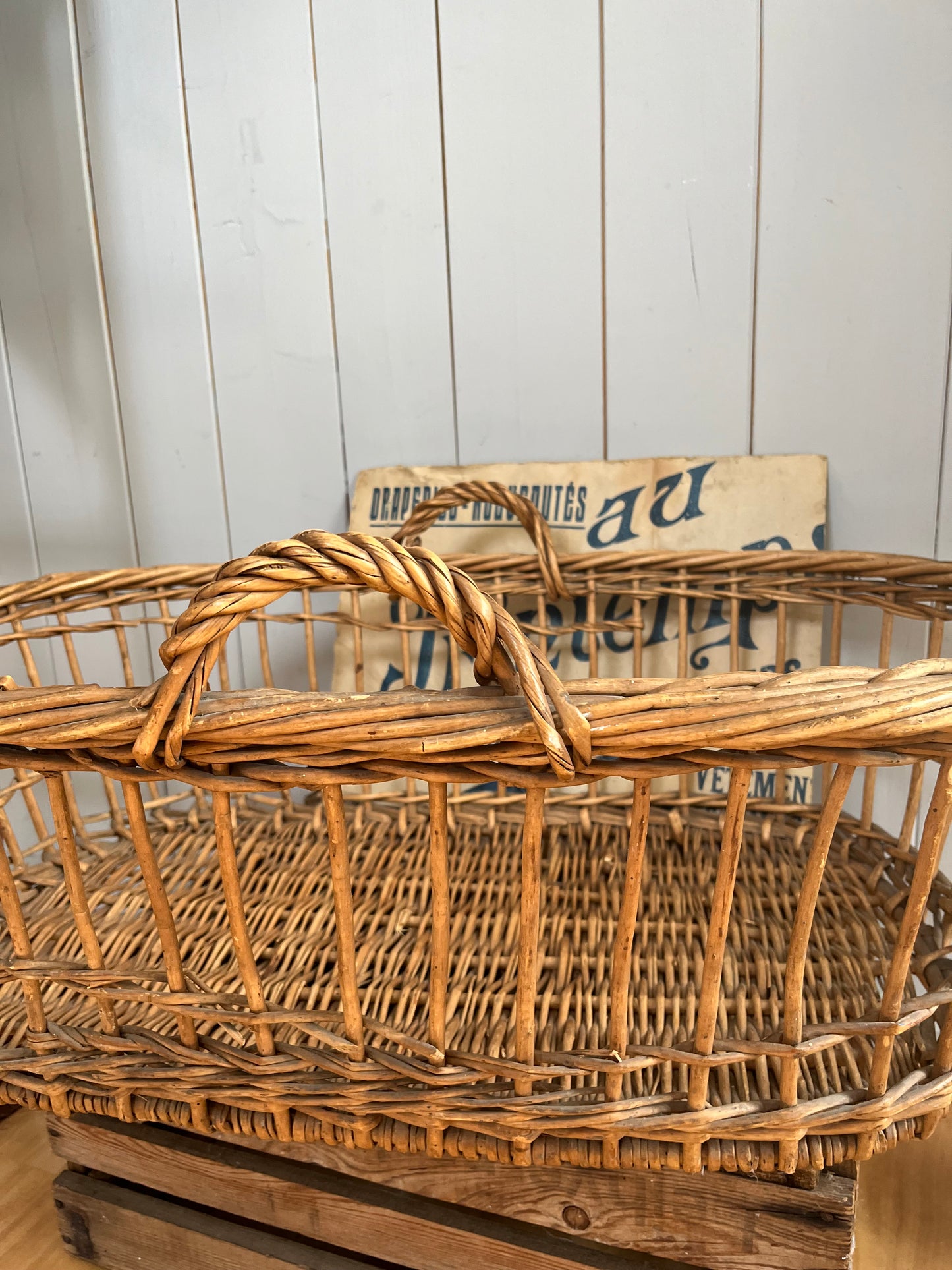 Großer vintage Wäschekorb aus Belgien