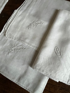 3 feinste Taschentücher aus Frankreich - Monogramm C